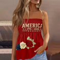 thumbnail image 2 of Womens Tube Tops Strapless Bandeau Tops Backless Sexy Tank Tops Smocked Ruffled Backless Tanks American Flag Shirt Cute Summer Style Hot Pink XL, 2 of 6