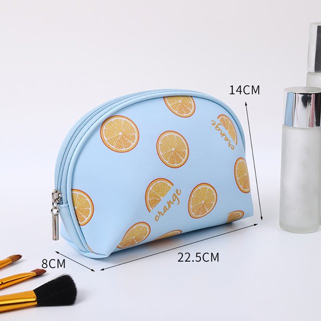 Estuche de maquillaje de belleza con estampado naranja Accesorios portátiles de cuero PU (3 piezas) Likrtyny Cuidado Belleza