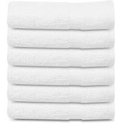 6 Pack 22x44 White Gym Towel 100% Cotton for Maximum Absorbent Easy Care Lightweight Home Bath Towels, Salon Towels, Motels Towels by Towels N More