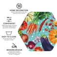 thumbnail image 3 of Honeii Vegetable print Leather Coaster Set of 4, ideal for safeguarding your furniture from drinks spills and effortless cleanup-Hexagon, 3 of 6