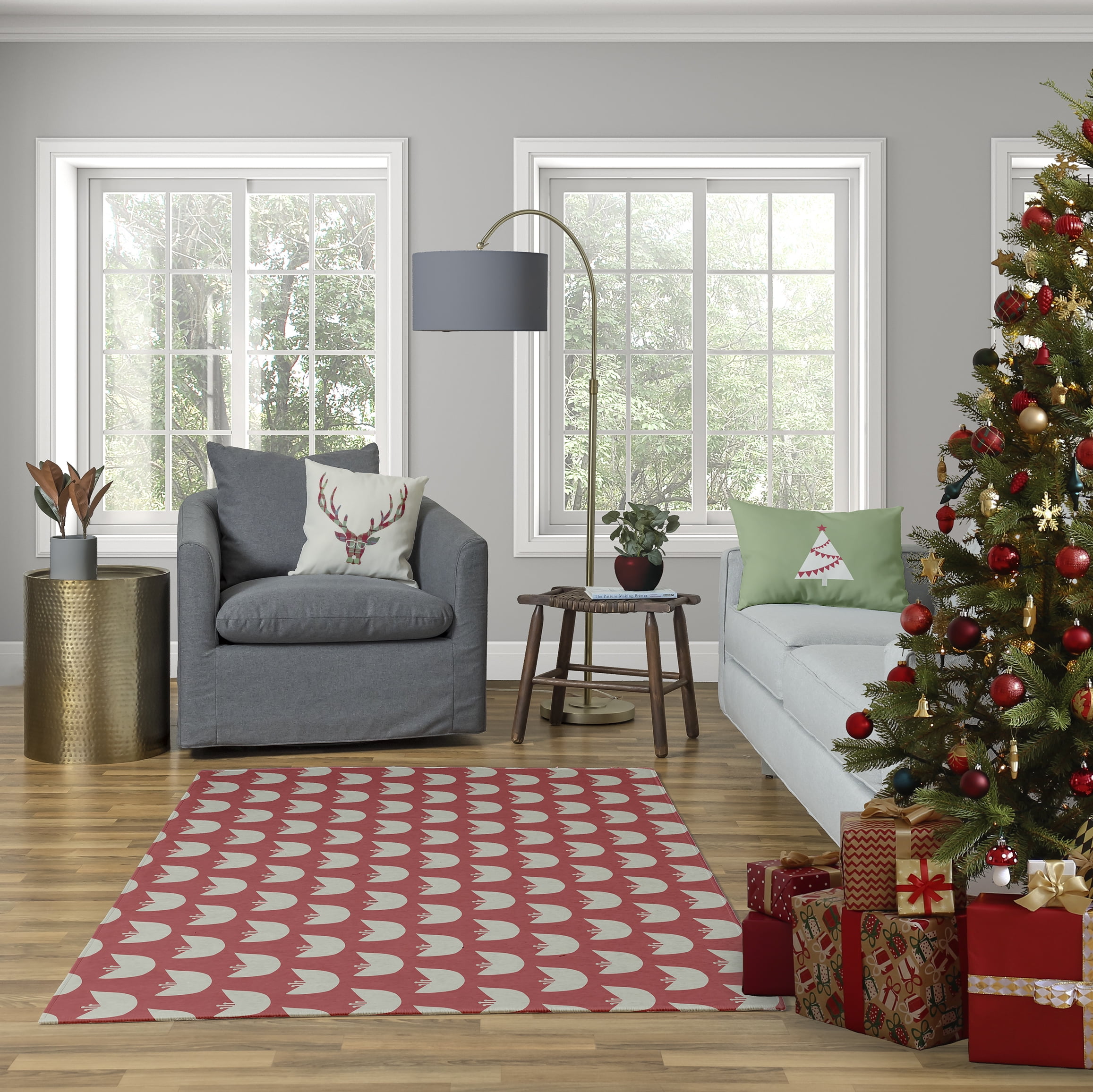 Simply Daisy 18" x 18" Cool Dude Holiday Reindeer Decorative Throw Pillow