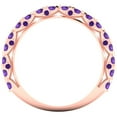 thumbnail image 5 of 3.13 ctw Wedding Band for Women - 18K Rose Gold Natural Amethyst Stackable Eternity Ring, 5 of 6