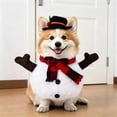 thumbnail image 6 of Tdxkok Christmas Snowman Pet Costume White Furry Outfit Rounded Shape Clothing for Cats and Small Dogs Holiday Dress Up, 6 of 8