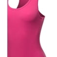 thumbnail image 4 of A2Y Women's Fashion Basic Premium Cotton Racerback Tank Body Suit Hot Pink XL, 4 of 5