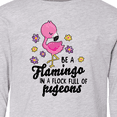 thumbnail image 4 of Inktastic Be a Flamingo in a Flock of Pigeons with Flowers Long Sleeve Youth T-Shirt, 4 of 5