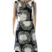 Kensie NEW Black Womens Size XL Printed Fit-And-Flare Sheath Dress