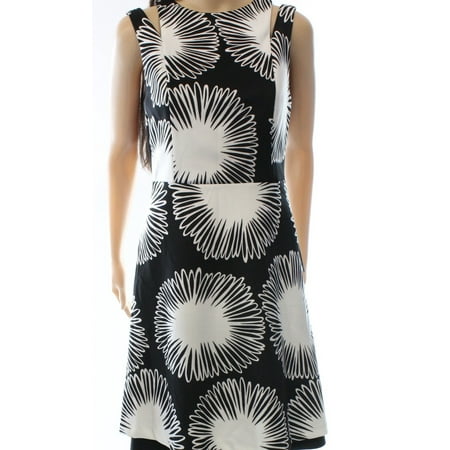 Kensie NEW Black Womens Size XL Printed Fit-And-Flare Sheath Dress