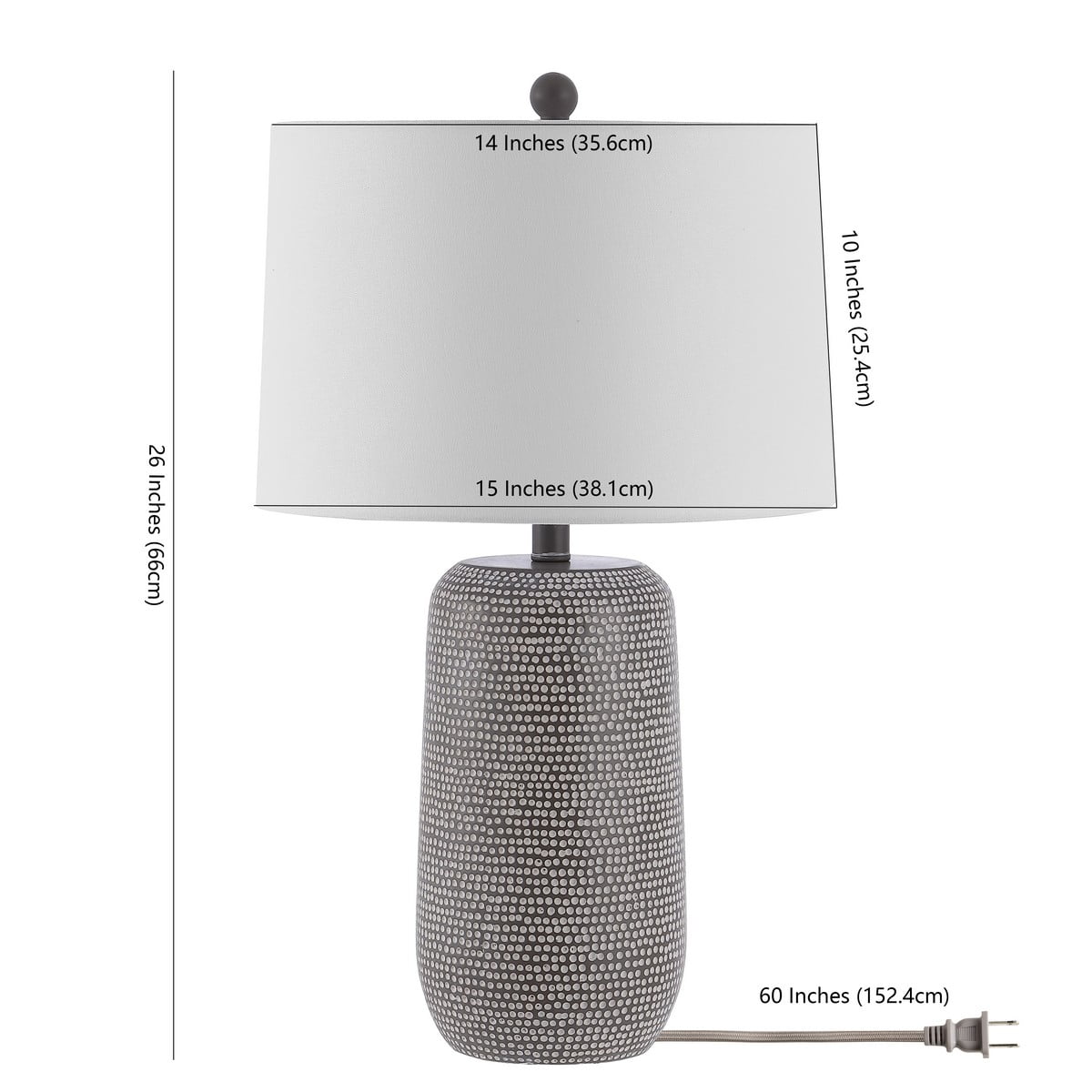 SAFAVIEH Celvin 26 in. Classic Contemporary Table Lamp, Grey/White