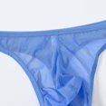 thumbnail image 4 of TANBOM Men's Mesh Lightweight Breathable Minimal Coverage Thong Underwear, Blue, 1-Pack, L, 4 of 9