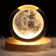 thumbnail image 2 of Lámpara de noche BVRO con bola de cristal 3D, luz blanca cálida, base de madera, 2,3 pulgadas, decoración de fantasía, 2 of 6