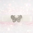 thumbnail image 3 of WHEANG Rhinestone Butterfly Belts for Women Cute Fashion Accessory Buckle Elastic Waist Belts for Women Trendy Stretch Waist Cincher Sparkly Crystal Waistband for Jeans Dresses Outfit(White), 3 of 3