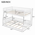 thumbnail image 4 of Full XL-Over-Queen Size Wooden Kids/Teens Bunk Bed with Ladder and Guardrails, Minimalist Designed Detachable Bed Frame, 4 of 10