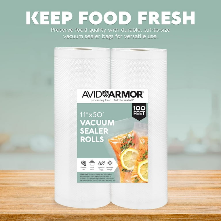 Avid Armor Vacuum Seal Rolls, 11 x 50 ft, Pack, Clear