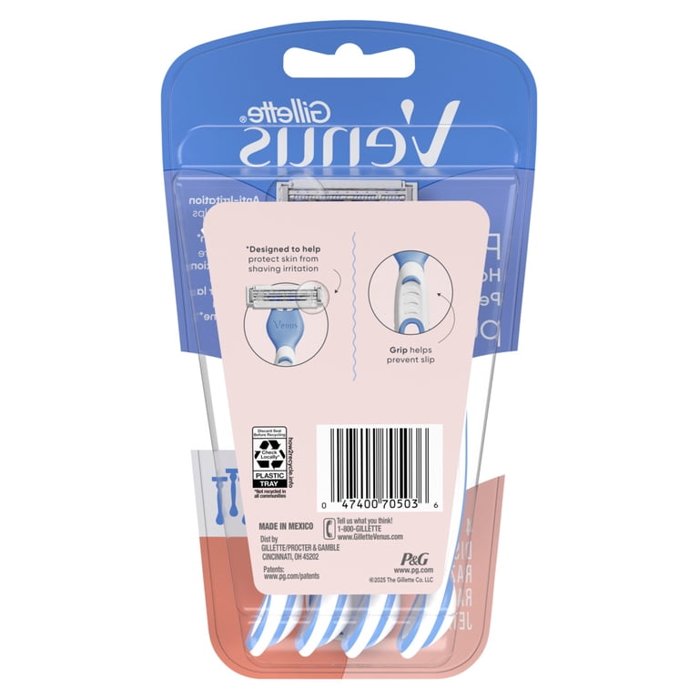 Venus for Pubic Hair & Skin Women's Disposable Razor, 4ct, Multi