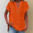 thumbnail image 2 of Blouses For Women Fashion Casual V Neck Button Short Sleeve T Shirt Womens Tops, 2 of 6