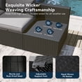 thumbnail image 6 of Clouddwell 7-Piece Patio Furniture Set on Sale, Black Rattan Wicker Outdoor Sectional Sofa Couch with Table Patio Conversation Set for Lawn& Backyard, Light Gray, 6 of 9