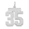 thumbnail image 3 of 14k White Gold WG Medium Satin Number 35 Charm Pendant, 3 of 3