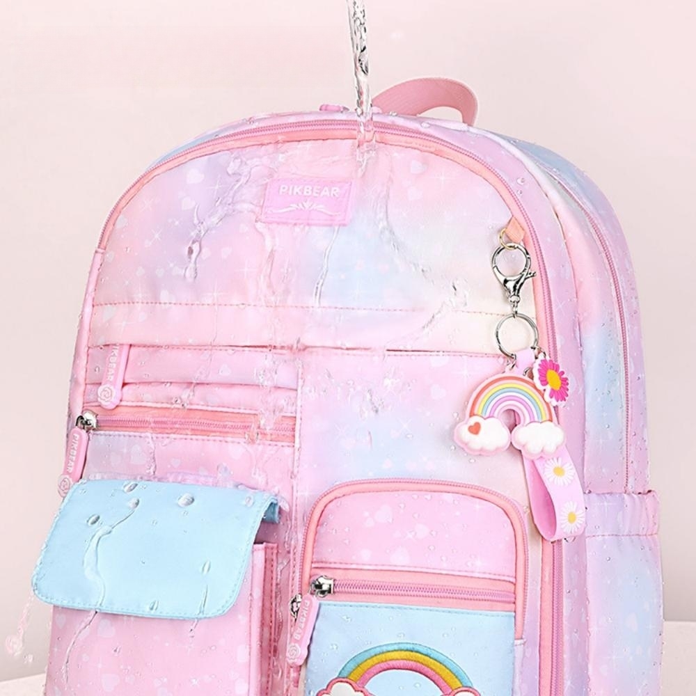 Mochila escolar para niñas, rosa, bolsa de hombro para niños 8