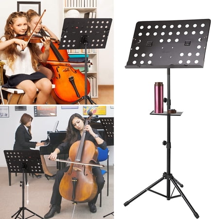 IMAGE 63" Triangle Bracket Music Stand Adjustable Height with Detachable Tray Handbag