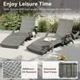 thumbnail image 4 of 80'' Outdoor Wicker Chaise Lounge Chairs Set of 2, Patio Rattan Reclining Chair Pull-out Side Table 5 Adjustable Backrest Ergonomic Wave Design Pool Sunbathing Recliners, Grey, 4 of 24