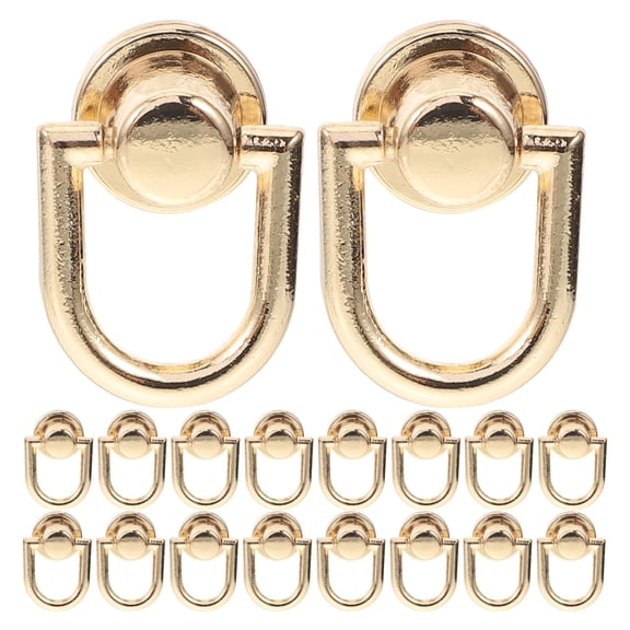 SEWOART 25Pcs Golden Metal D Rings Purse Accessories with Reinforced Alloy Rivets for Strong Bag Connection