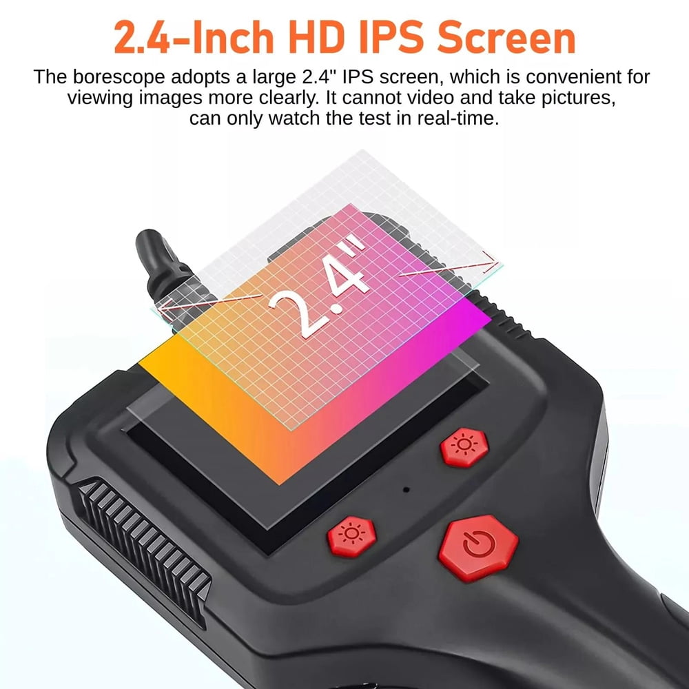Handheld 1080P HD Industrial Endoscope Borescope Inspection Camera with 8mm Probe, LED Light & LCD Screen for Auto, Pipe, Wall & Home Inspection