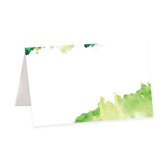 Koyal Wholesale Ombre Green Watercolor Table Tent Place Cards for Wedding Party Tables, Seating Place Cards, 56 Pack