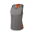 thumbnail image 3 of Sport-Tek LadiesDraft Hoodie Tank LST410 XS Deep Orange/ Dark Grey Heather, 3 of 4