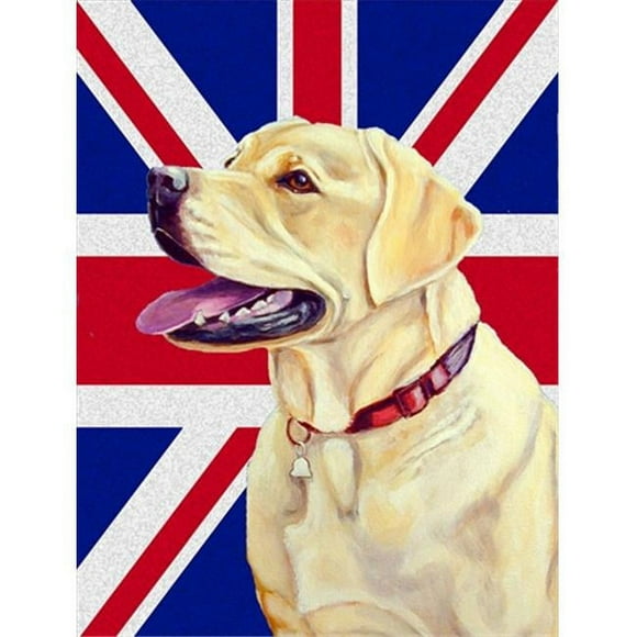 Carolines Treasures LH9490GF Labrador With English Union Jack British Flag Flag Garden Size