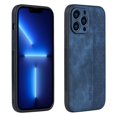 thumbnail image 2 of Dteck for iPhone 11 Pro 5.8 Inch Leather Case, Ultra Slim Thin Stylish Embossed Pattern Deisgn Scratch Resistant Shockproof Case Support Wireless Charging Case for iPhone 11 Pro,Blue, 2 of 5
