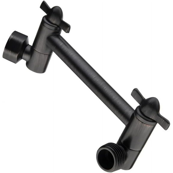 BRIGHT SHOWERS Brass Shower Arm Extender for Rain and Handheld Shower Head, 5 Inch Universal Shower Head Extension Arm, Height & Angle Adjustable, Oil-Rubbed Bronze 5 Inch Oil Rubbed Bronze