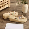 thumbnail image 3 of XIMIN Women's Boho Tribal Braid Cushioned Leather-Lined Footbed Flip Flops Boho Thong Sandals Vacation Beach Slide Slippers with Vibrant Fabric Upper (7, Beige), 3 of 8