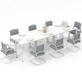 thumbnail image 1 of Patiojoy Set of 6 Conference Tables Rectangular Meeting Room Table Seminar Table for School or College Boardroom Desk, 1 of 6