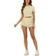 thumbnail image 2 of INSPIRAR CHIC Conjuntos de 2 Piezas para Mujer, Top de Manga Corta con Pantalones Cortos de Cintura Alta y Cuerda, Color Beige, 2 of 6