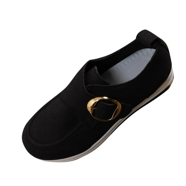 Women's MultiColor Buckle ThickSoled HeightIncreasing Shoes, Comfortable Fall/Winter