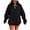 Black, variant on Yangnuo Fall Winter Solid Color Loose Comfy Hoodies for Women Women's Casual Loose Solid Color Pocket Long Sleeved Hooded Sweatshirt Top