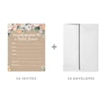 thumbnail image 2 of Koyal Wholesale Peach Kraft Brown Rustic Floral Bridal Shower Paper Invitations, Blank Cards with Envelopes, 20-Pack, 2 of 2