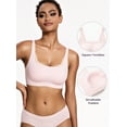 thumbnail image 6 of Deyllo Women's Wireless Bras Plus Size Full Coverage Padded Smooth Seamless T-shirt Sleep Everyday Bra Cami Crop Top, Light Pink M, 6 of 9