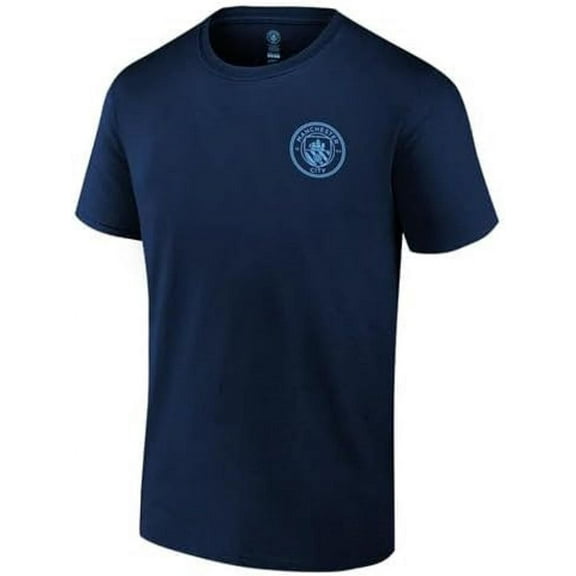 Icon Sports Officially Licensed Manchester City Adult T-Shirts -ADD NAME Personalization [Navy. X-Large]