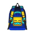 thumbnail image 2 of Lsque Geometry Dash Pattern Canvas Daypack, Durable Backpack, High-quality Versatile Backpack,Vintage Compact Backpack-Small, 2 of 6