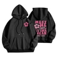 thumbnail image 2 of yardsong Meet Me At The Ocean Hoodies for Women Long Sleeve Hooded Sweatshirts with Pocket Drawstring Letter Print Graphic Pullover Top 2025 Black,XL, 2 of 5