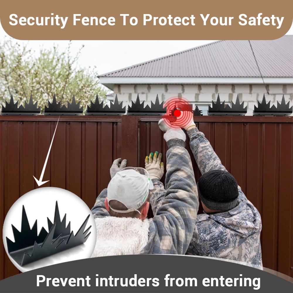 24Pcs Fence Spikes Cat Spikes Bird Spikes For Outside To Keep Birds Away Racoon Repellent Outdoor Bird Repellent Devices Outdoor Metal Fence Anti Climb Wall Spikes with Screws Intruder Thief Security