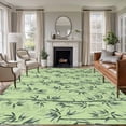 thumbnail image 2 of Green Leaves Large Area Rugs 8x10 ft Hand-Painted Modern Spring Leaf Plant Teal Green Botanical Green Washable Rug Non Slip Indoor Carpet Absorbent Floor Mat for Living Room Bedroom Dining Room, 2 of 9