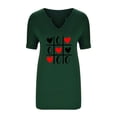thumbnail image 5 of Camisas de Manga Corta para las Mujeres Casual Impreso V-Cuello Blusas, Camiseta Top para la Primavera Verano Uso Diario, 5 of 5