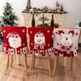 thumbnail image 3 of Christmas Chair Covers, Winter Santa Claus Snowman Elk Chair Back Protector Slipcovers Washable Red White Dining Seat for Home Hotel Kitchen Decor (Santa Claus), 3 of 8