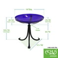 thumbnail image 2 of Achla 14" Cobalt Crackle Glass Birdbath With Tripod Stand, 2 of 2