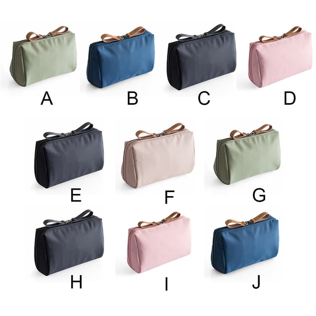 facefd Solid Color Cosmetic Bag Makeup Case Waterproof Pouch Travel Fashion Large Capacity Handbag Multifunctional for L/Black