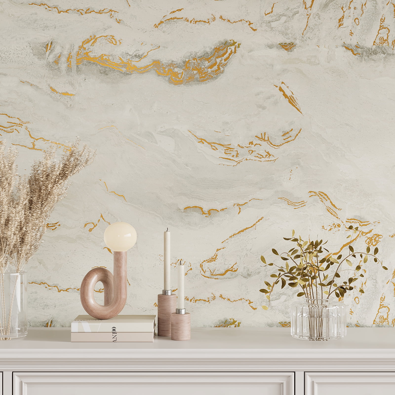 VEELIKE Matte Beige Gold Marble Countertop Contact Paper for Countertop Waterproof Peel and Stick Granite Marble Wallpaper for Kitchen Self Adhesive Countertop Covers for Bathroom Walls 15.7"x354"
