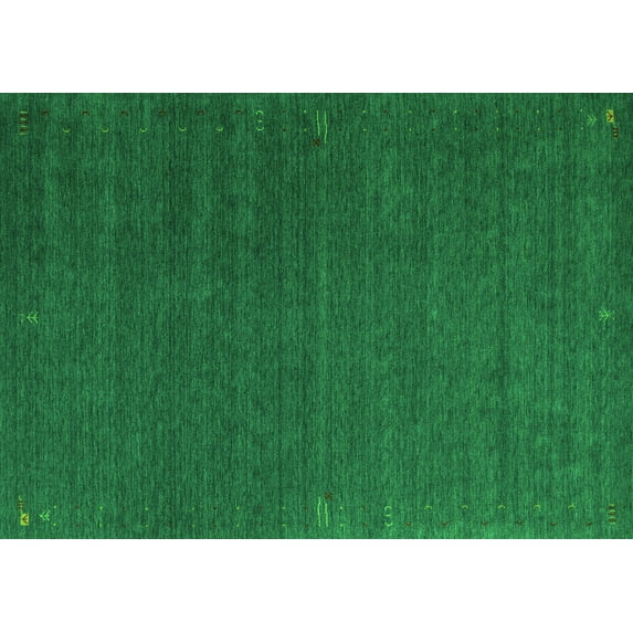 Ahgly Company Indoor Rectangle Abstract Green Contemporary Area Rugs, 7' x 10'