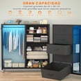 thumbnail image 3 of Armario Infantil con Espejo, Guardarropa de Tela Armario Vertical Multiusos, para Dormitorio Estudio o Vestidor, 115x40x115 cm (Negro), 3 of 8